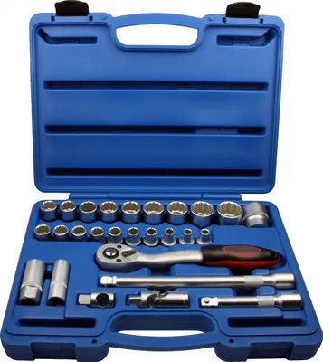 Produktbild von Steckschlüssel Satz Knarrenkasten Stecknuss 1/2" Antrieb VIELZAHN 12-kant 27-tlg