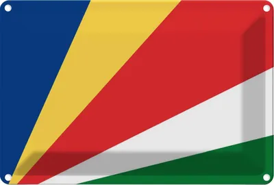 Produktbild von vianmo Blechschild 12x18 cm Seychellen Seychelles Flagge Fahne Wappen