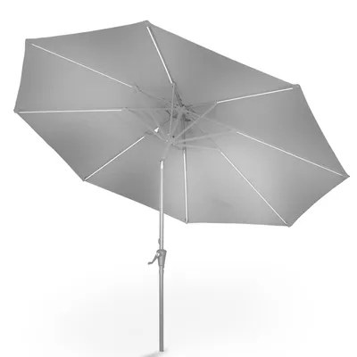 Produktbild von Blumfeldt Sonnenschirm für den Balkon & Garten, Sonnenschirm mit UV-Schutz, LED-Beleuchtung & Wasserdicht, Sonnenschirme Rund, Stabil & Knickbar, Sonnenschutz mit Solar, Runder Parasol Gartenschirm