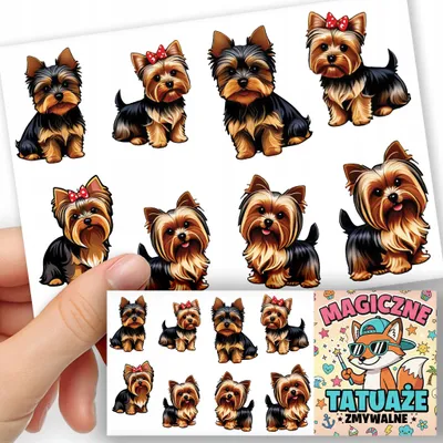 Produktbild von ABWASCHBARE KINDERTATTOOS TEMPORAER - Hunde Rasse YORKSHIRE TERRIER - 8 St.