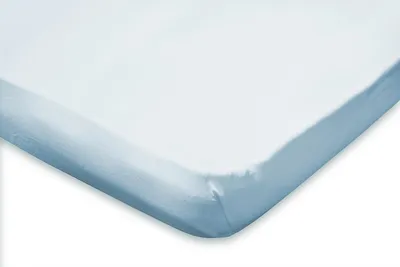 Produktbild von Eleganzzz Topper-Spannbetttuch Jersey Stretch – Licht Blau  – 120/130/140x200  – weich & dehnbar