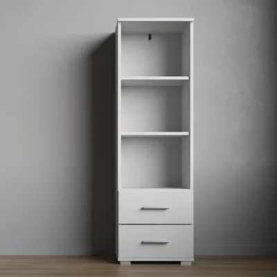 Obrázok produktu pre FAUSKE regál - 2 zásuvky - biely - šírka 40 cm, výška 130 cm, hĺbka 34 cm