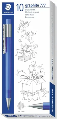 Imagen del producto de Staedtler® 777 05-33, lápiz de grafito, modelo 777, mina de 0,5 mm, dureza B, color azul transparente