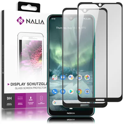 Immagine prodotto di NALIA (confezione da 2) Vetro protettivo per Nokia 6.2 Vetro, protezione per schermo a copertura totale 9H