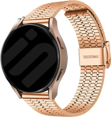 Produktbild von Strap-it Edelstahlarmband - Kompatibel mit Samsung Galaxy Watch Armband 42mm Ersatzarmband Edelstahl - Verstellbarer Verschluss - Hochwertiges Material - für Smartwatch 20mm Armband Rosa Gold