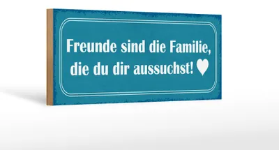Produktbild von Holzschild Freunde sind Familie die du, 27x10 cm, Holzschilder Spruch Glück Weisheit