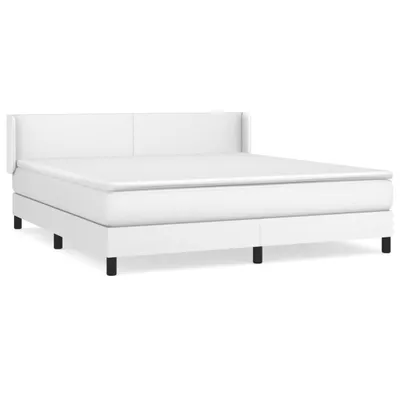 Produktbild von vidaXL Boxspringbett mit Matratze Weiß 160x200 cm Kunstleder