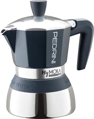 Produktbild von Pedrini MyMoka induction, Mokka-Kanne, Braun, Edelstahl, Aluminium, Silikon, Edelstahl, 2 Tassen, MyMoka induction, 1 Stück(e)