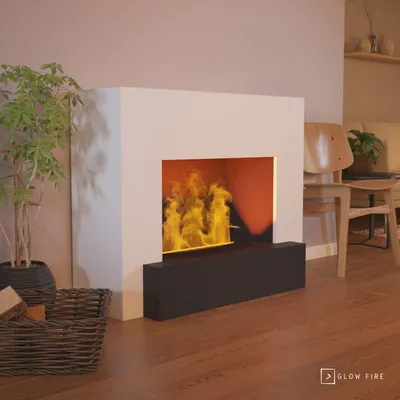 Produktbild von GLOW FIRE Elektrokamin 'Hauptmann' | Wasserdampf Kamin mit OMC 500 in weiß | HxBxT: 90x110x35 cm
