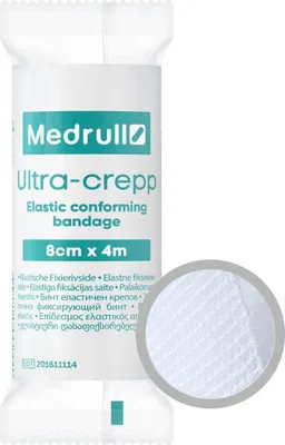 Immagine prodotto di Medrull Set di 20 bende di garza da 8 cm x 4 m - Bende di fissaggio grandi - Materiale di medicazione ULTRA CREPP