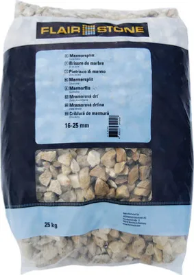 Obrázek produktu pro Kamenná drť Flairstone mramorová 16–25 mm zlatý okr balení 25 kg