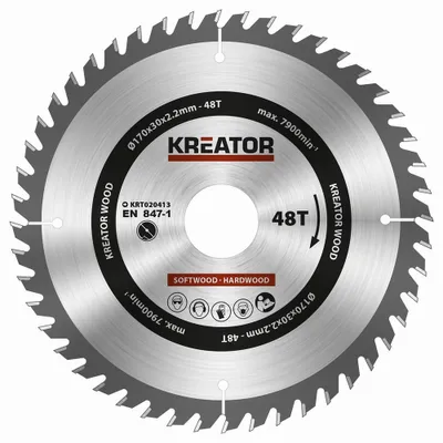 Produktbild von Kreissägeblatt Ø 170 x 30 x 2,2 mm 48 Zähne für Holz + 3 Reduzierringe
