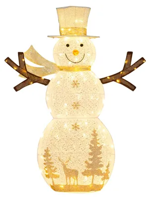 LED-Schneemann 137 cm, 100 warmweiße LEDs, für Innen & Außen