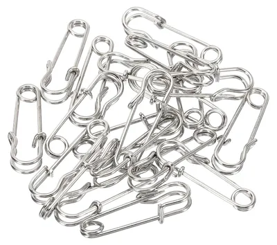 Sicherheitsnadeln 20 Stück, Metall, 27 x 9 mm, silber