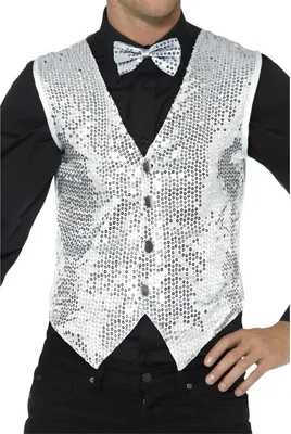 Obrázok produktu pre Smiffys - Kostýmová vesta pre mužov/dámy uni SM2709 (S) (Strieborná)
