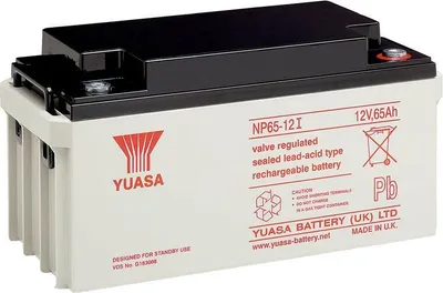 Zdjęcie produktu dla Yuasa NP65-12I, Ołowiany (VRLA), 12 V, 1 szt., Czarny, Biały, 5 lat(a), 20 h