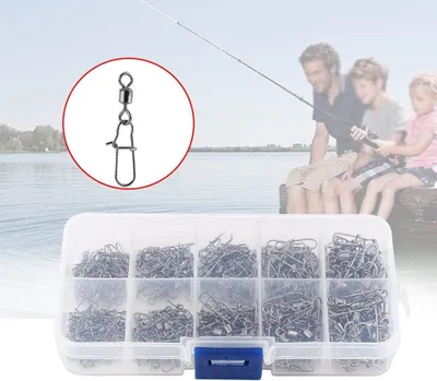 Imagen del producto de Anzuelos con mosquetón, 210 unidades, accesorios para la pesca