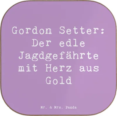 Produktbild von Mr. & Mrs. Panda Holzuntersetzer Spruch Gordon Setter - Lavendeltraum - Geschenk, gläseruntersetzer, Coaster, Untersetzer für Gläser, Hundeliebhaber, Hunderasse, Glas