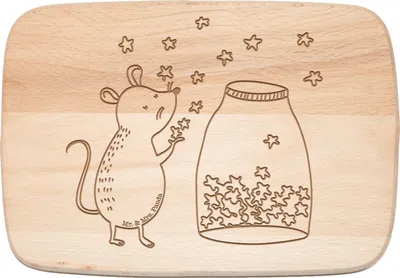 Produktbild von Mr. & Mrs. Panda Schneidebrett Maus Sterne - Transparent - Geschenk, Wunsch, Hoffnung, Holzbrett, Lustige Sprüche, Frühstücksbrett, jausenbrett, Schwangerschaft