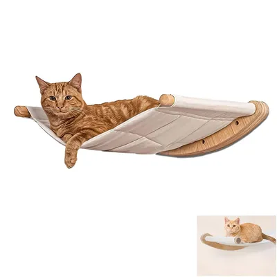 Produktbild von Katzenbetten, Katze Wandhängematte, zum Klettern und Liegen, 53*26cm, Holz