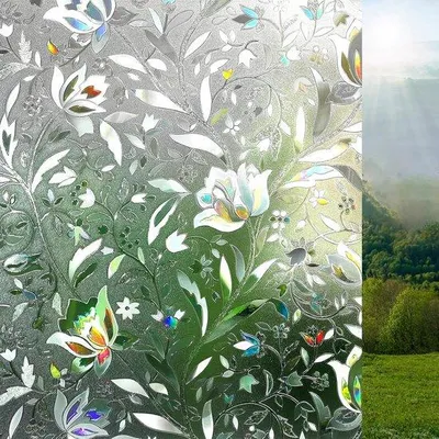 Image de Film arc-en-ciel adhésif avec protection UV pour fenêtres