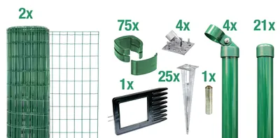 Immagine prodotto di Alberts 669201 Fix-Clip Pro come set completo di recinzione, con presa a terra, verde, altezza 122 cm, lunghezza 50 m