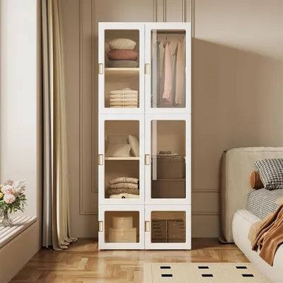 Zdjęcie produktu dla Komoda z tworzywa sztucznego do sypialni – komoda z szufladami/organizer do szafy – do samodzielnego montażu – nowoczesny design – przezroczysta