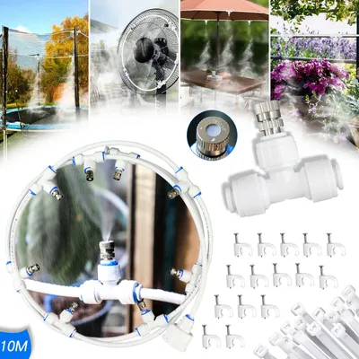 Obrázek produktu pro Rozprašovací mlhový chladicí systém 10M DIY zavlažovací systém pro zahradní slunečníky Ventilátor