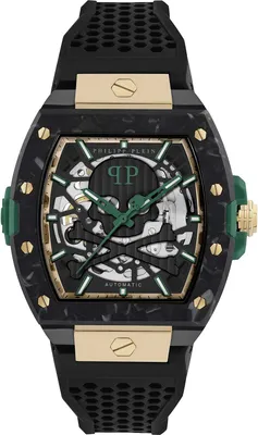 A product shot of a Philipp Plein watch.