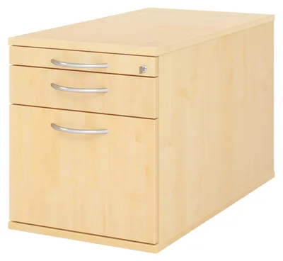 Produktbild von bümö office Rollcontainer - mit Hängeregistratur - Nachbildung Ahorn, Griff: Bogengriff (Metall)