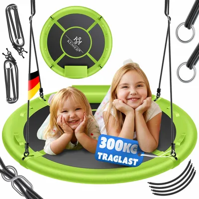 Produktbild von KESSER® Nestschaukel 100cm Tellerschaukel Hängeschaukel Rundschaukel Schaukel verstellbar Garten-Schaukel Kinderschaukel Indoor - Outdoor-Schaukel für Kinder & Erwachsene