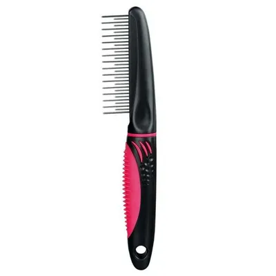 Obrázek produktu pro TRIXIE Kombinovaný hřeben na rozčesávání srsti pro kočky, kočka, hřeben, černý, růžový, plast, 220 mm, 1 ks