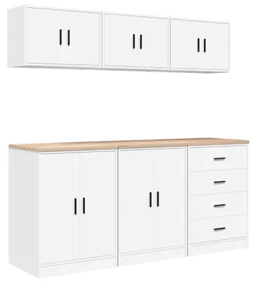Obrázok produktu pre vidaXL Garážové skrine 6 ks Biely materiál na báze dreva