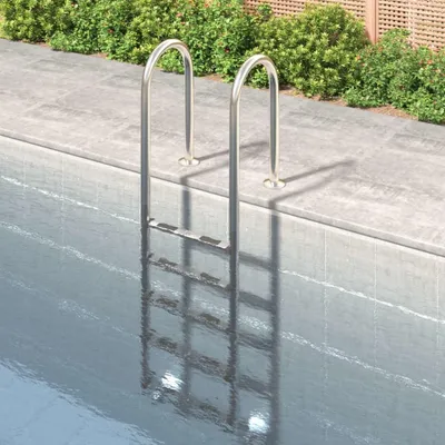 Produktbild von Poolleiter mit 5 Stufen aus Edelstahl 304 für Einbaupools, 54x38x211 cm
