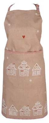 Immagine prodotto di Grembiule da cucina Clayre & Eef 70x85 cm in cotone marrone Casa di pan di zenzero