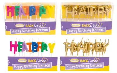 Image de Günthart Bougies de cire Happy Birthday Assortis