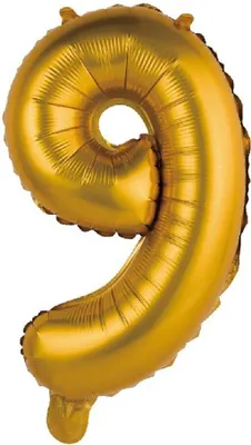 Immagine prodotto di Palloncino in foil numerico ORO 35 cm - 9 ( NON RIEMPIBILE CON ELIO )