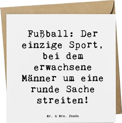 Produktbild von Mr. & Mrs. Panda Grußkarte Spruch Fußballspiel - Weiß - Geschenk, Teamsport, Bewunderer, Klappkarte, Bolzplatz, anlasskarte, faltkarte, doppelkarte, Sportler, Spiel