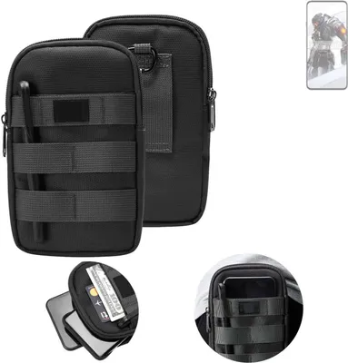 Produktbild von K-S-Trade Holster Gürtel Tasche kompatibel mit Oukitel WP35 Handy Tasche Schutz Hülle dunkel-grau viele Fächer, 1x