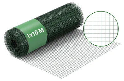 Zdjęcie produktu dla Siatka do budowy klatek, zielona, 10 metrów, rolka o wysokości 100 cm