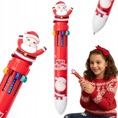 Produktbild von 10 Farben Kugelschreiber - 1 Stück - Weihnachten Bunter Mehrfarbenstift