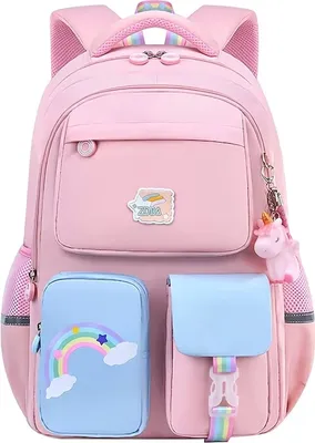 Produktbild von ASKSA Suesse Schultaschen fuer Maedchen Kawaii Rucksack schule fuer maedchen 3-5 Klasse Teenager Schulrucksack,Rosa