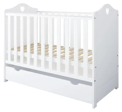 Immagine prodotto di ZEE Lettino Bambino 120x60 BELLA 2in1 con cassetto e sponda di sicurezza altezza regolabile 3 livelli lettino con sbarre