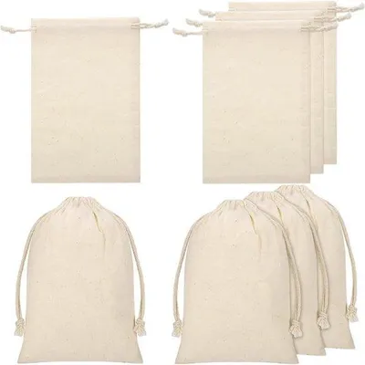 Produktbild von 20 Stofftaschen - 10x15cm - kleine gefüllte Tüten - für Weihnachts-Adventskalender, Feiertage, Kindergeburtstage, Hochzeiten - Bastel-Cadeau-Tüten