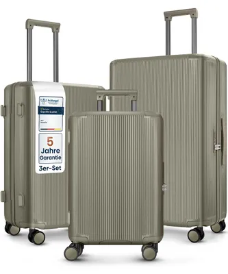 Produktbild von 4FLY Hartschalen-Reisekoffer Set 3-teilig (M/L/XL) aus Polycarbonat – mit TSA-Schloss, 4 Spinner-Doppelrollen und Aluminium-Teleskopgriff