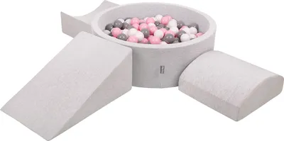 Produktbild von KiddyMoon Spielplatz Aus Schaumstoff Mit 200 Bälle 7cm Hindernisläufen Version 4 Rund Bällebad Mit Bunten Bällen Für Babys Und Kinder