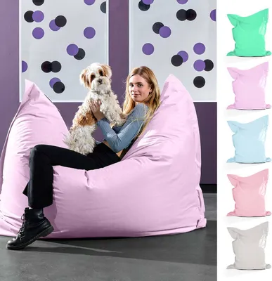 Produktbild von Green Bean Sitzsack "Square" XXL 140x180cm mit 380 Liter EPS Perlen - Riesensitzsack für Kinder & Erwachsene - Pastell Flieder