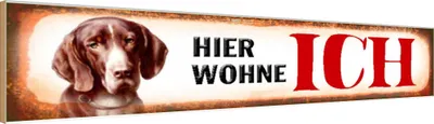 Produktbild von vianmo Holzschild 10x46 cm Beagle Hund hier wohne Tier Haustier