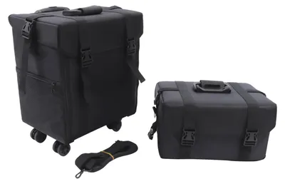 Produktbild von Make-up-Koffer - 2-in-1 Kosmetikkoffer mit Trolley - Großes Fassungsvermögen - Verstellbarer Schultergurt - Tragbar