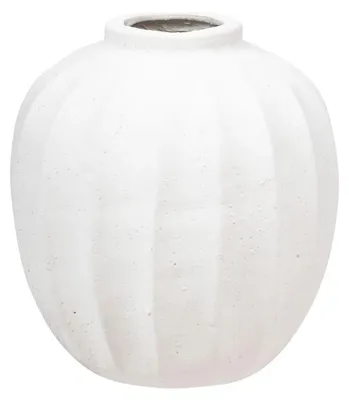 Produktbild von Blumenvase Amia - cremeweis - Kunststein - D25 x H28 cm - runde Vase in Zwiebelform